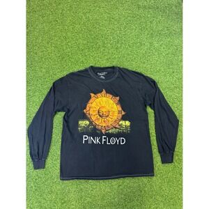 Pink Floyd Sun Dial Graphic Long Sleeve T-Shirt Black Mens Size M/L Rock Band